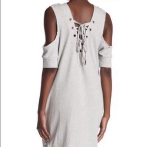 Blank NYC Heather Gray Cold Shoulder Dress Sz S